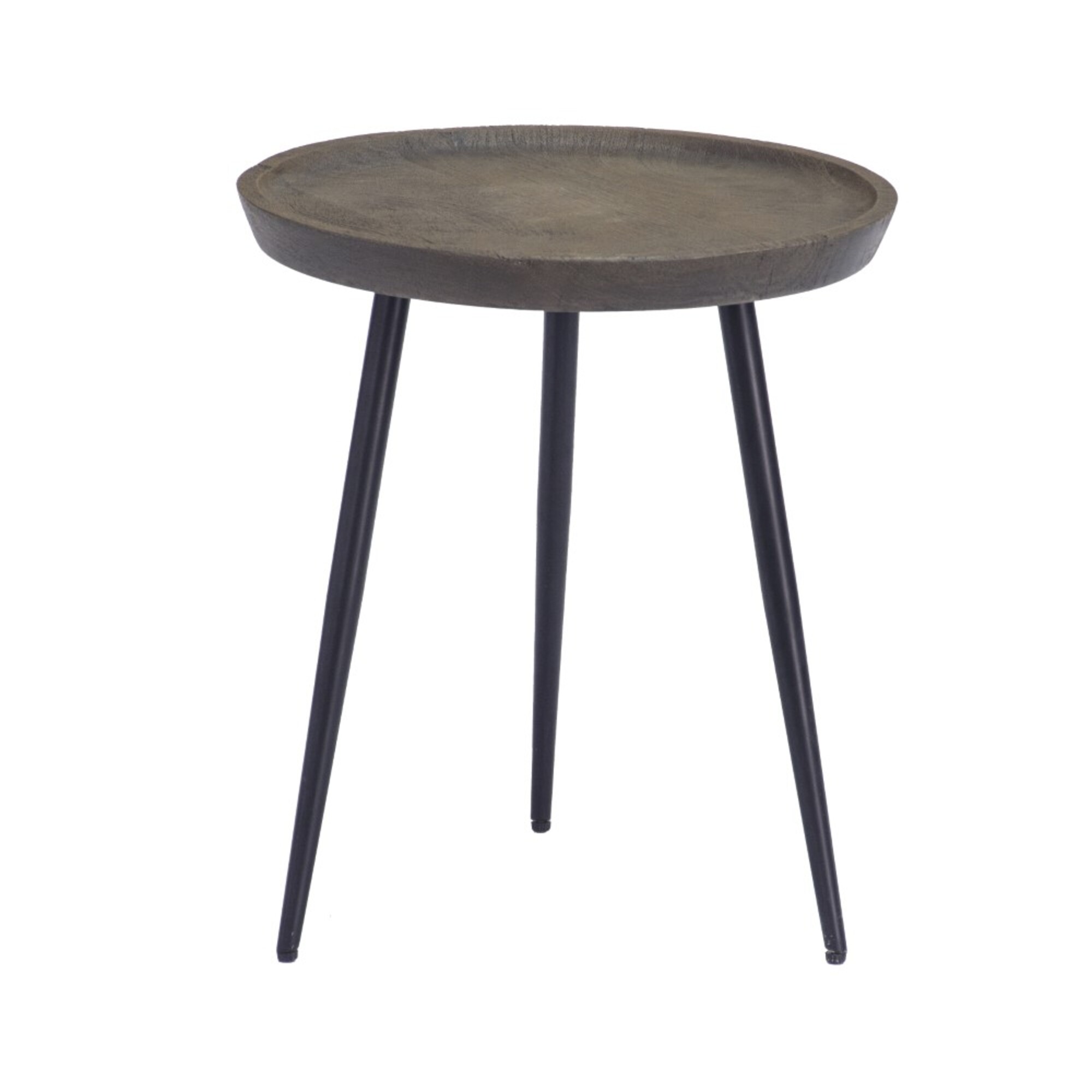 Gray Sandblast & Antique Gunmetal Round Accent Table 